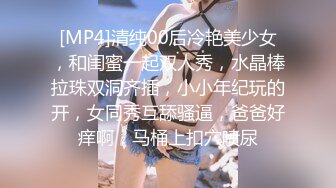 [MP4]清纯00后冷艳美少女，和闺蜜一起双人秀，水晶棒拉珠双洞齐插，小小年纪玩的开，女同秀互舔骚逼，爸爸好痒啊，马桶上扣穴喷尿