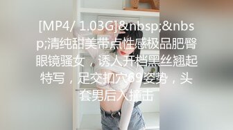 [MP4/ 1.03G]&nbsp;&nbsp;清纯甜美带点性感极品肥臀眼镜骚女，诱人开档黑丝翘起特写，足交扣穴69姿势，头套男后入撞击